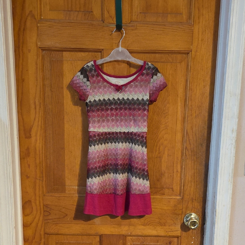 Faded Glory Kids Dress in Pink and Black Chevron